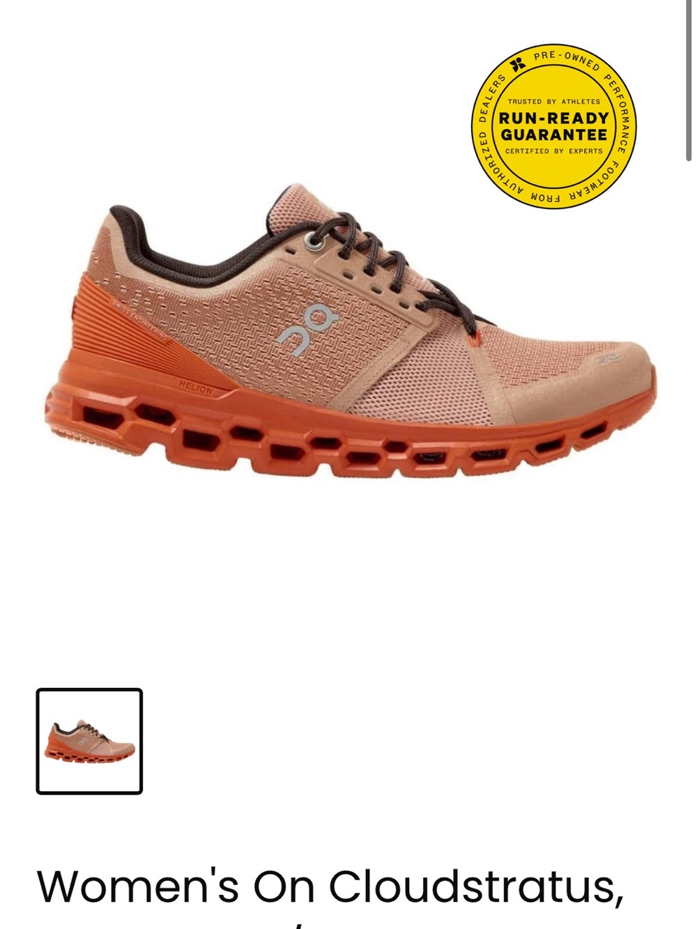 On women’s running cloudstratus 7.5 rosebrown/flare color